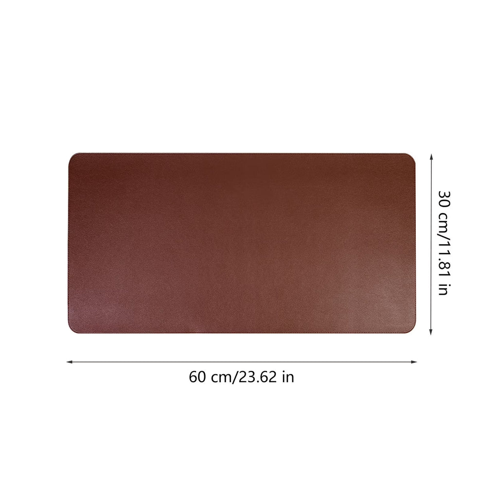Premium PU Leather Desk Pad with Cork Bottom Non-Slip Mouse Pad – Brown (30 x 60 cm)
