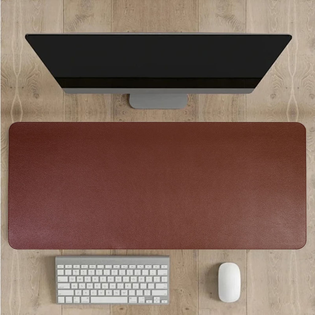 Premium PU Leather Desk Pad with Cork Bottom Non-Slip Mouse Pad – Brown (30 x 60 cm)