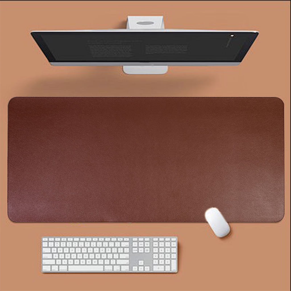 Premium PU Leather Desk Pad with Cork Bottom Non-Slip Mouse Pad – Brown (30 x 60 cm)