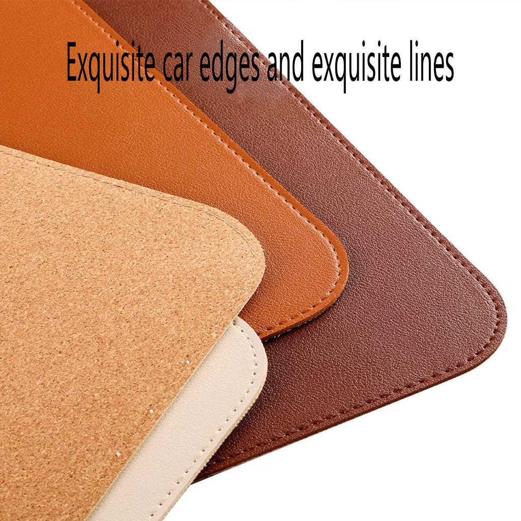Premium PU Leather Desk Pad with Cork Bottom Non-Slip Mouse Pad – Brown (30 x 60 cm)