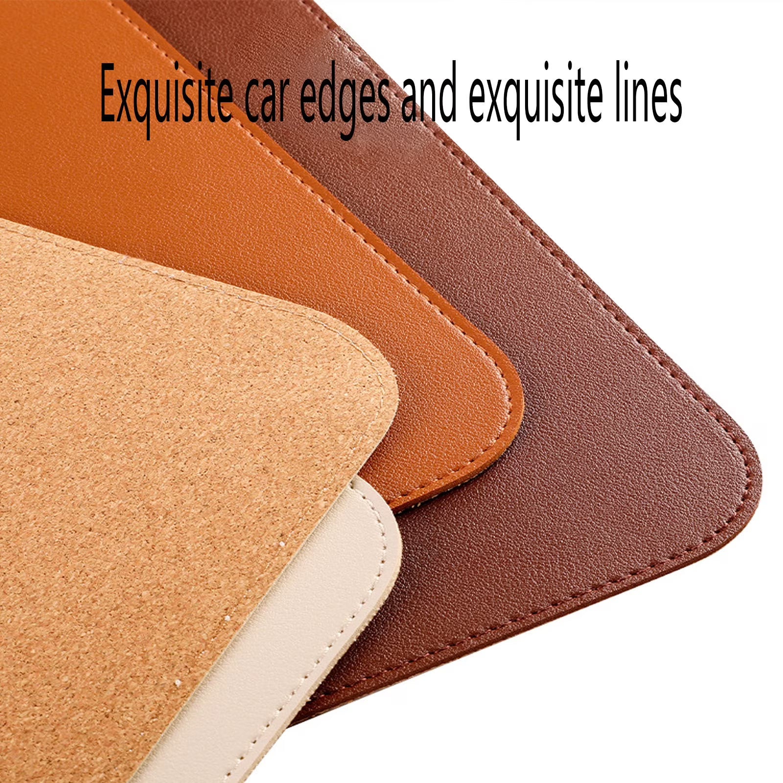 Premium PU Leather Desk Pad with Cork Bottom Non-Slip Mouse Pad – Brown (30 x 60 cm)