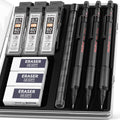 Nicpro 3-Piece 0.7mm Metal Mechanical Pencil Set with HB Lead Refills & Case