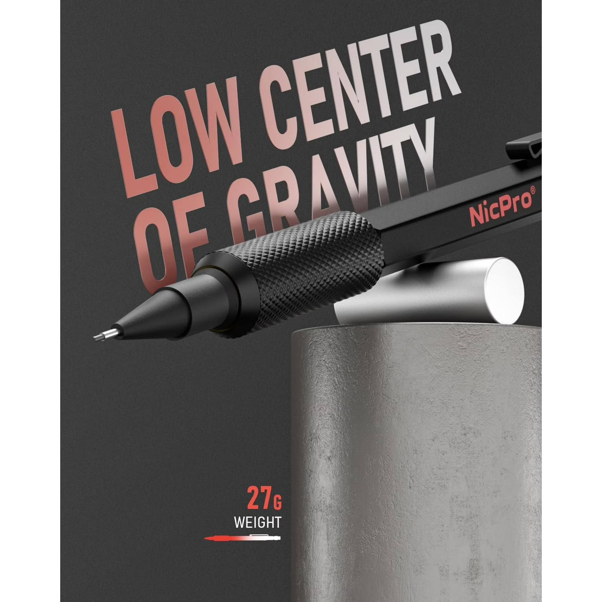 Nicpro 3-Piece 0.7mm Metal Mechanical Pencil Set with HB Lead Refills & Case