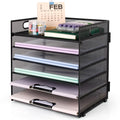 PHANCIR 6-Tier Desk Organizer Paper Storage Tray with Handle