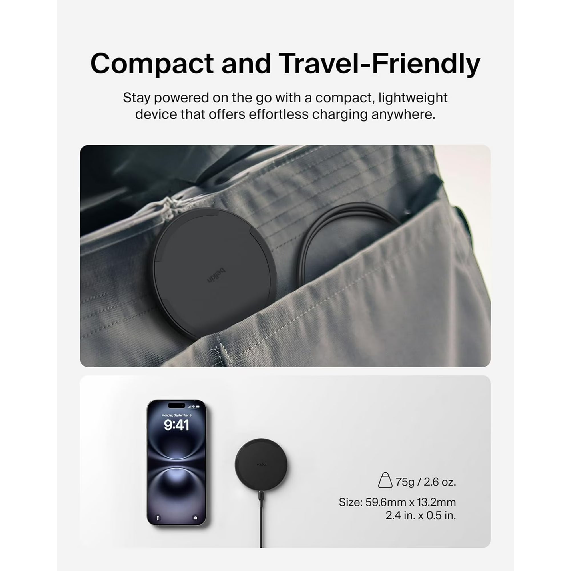 Belkin 15W Wireless Charging Pad – Qi Fast Charger for iPhone & Samsung Galaxy