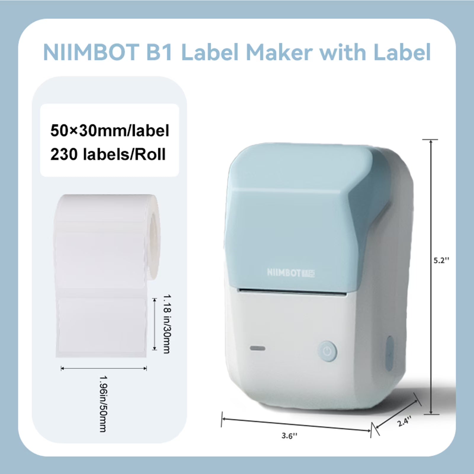NIIMBOT B1 Bluetooth Label Maker – Portable 2-Inch Label Printer