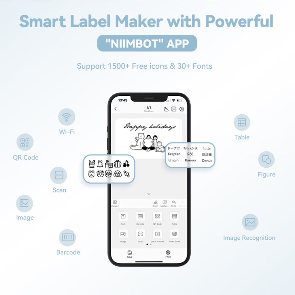 NIIMBOT B1 Bluetooth Label Maker – Portable 2-Inch Label Printer