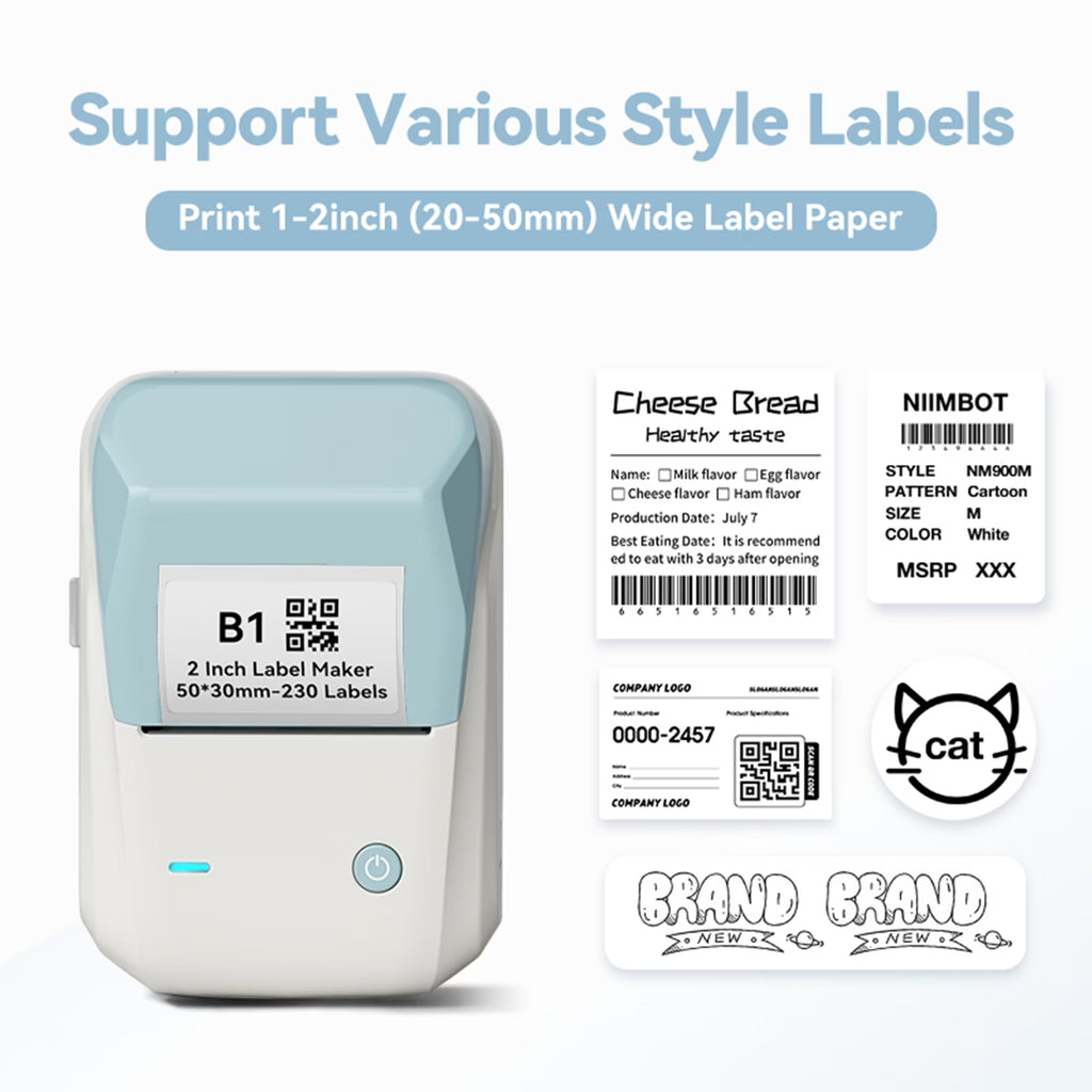 NIIMBOT B1 Bluetooth Label Maker – Portable 2-Inch Label Printer