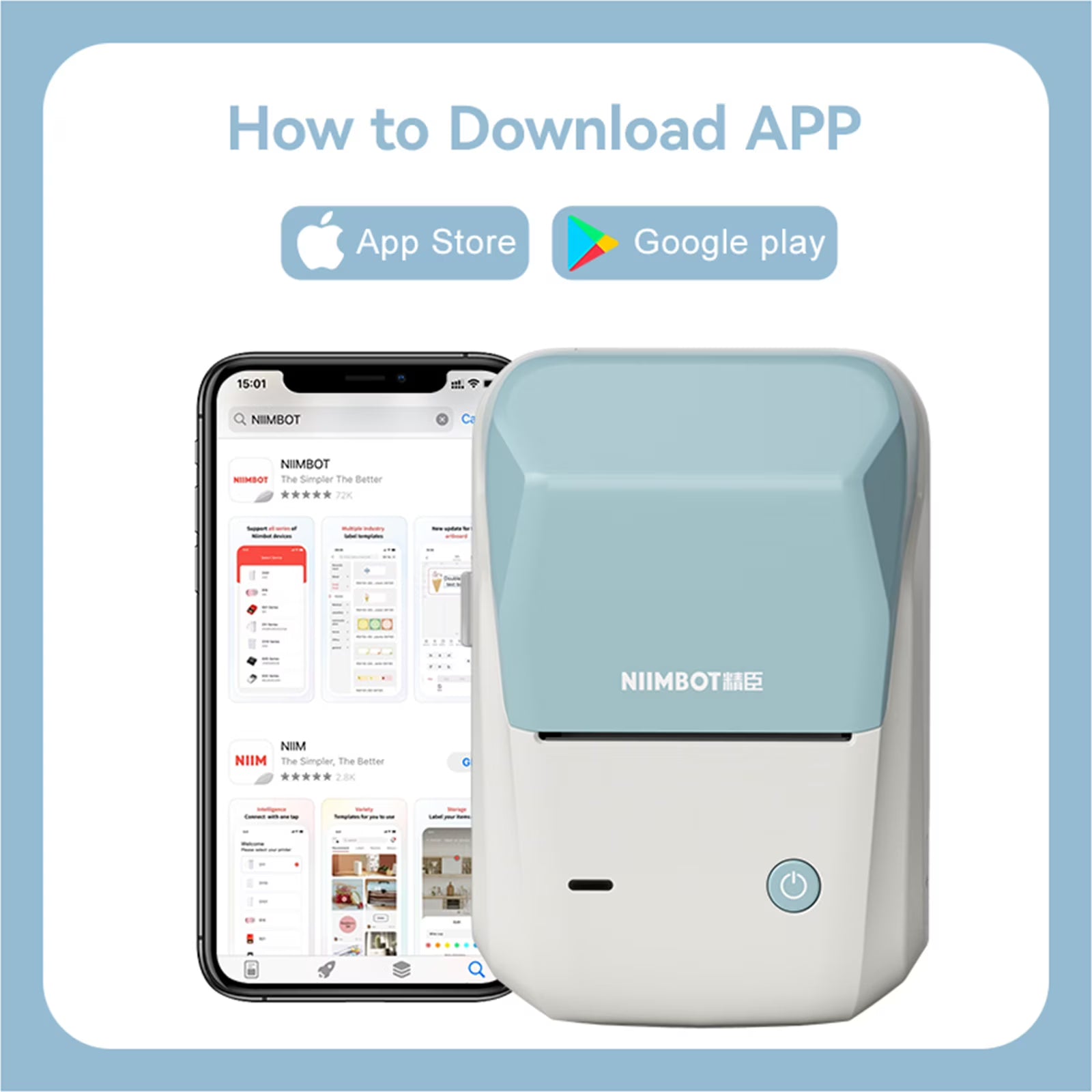 NIIMBOT B1 Bluetooth Label Maker – Portable 2-Inch Label Printer