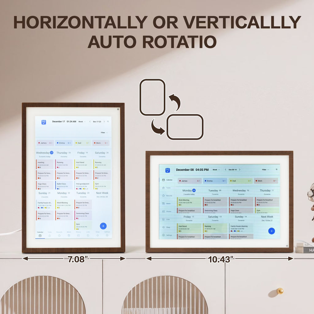VUSIGN 10.1" Smart Digital Calendar & Chore Chart – Full HD Touchscreen WiFi Planner
