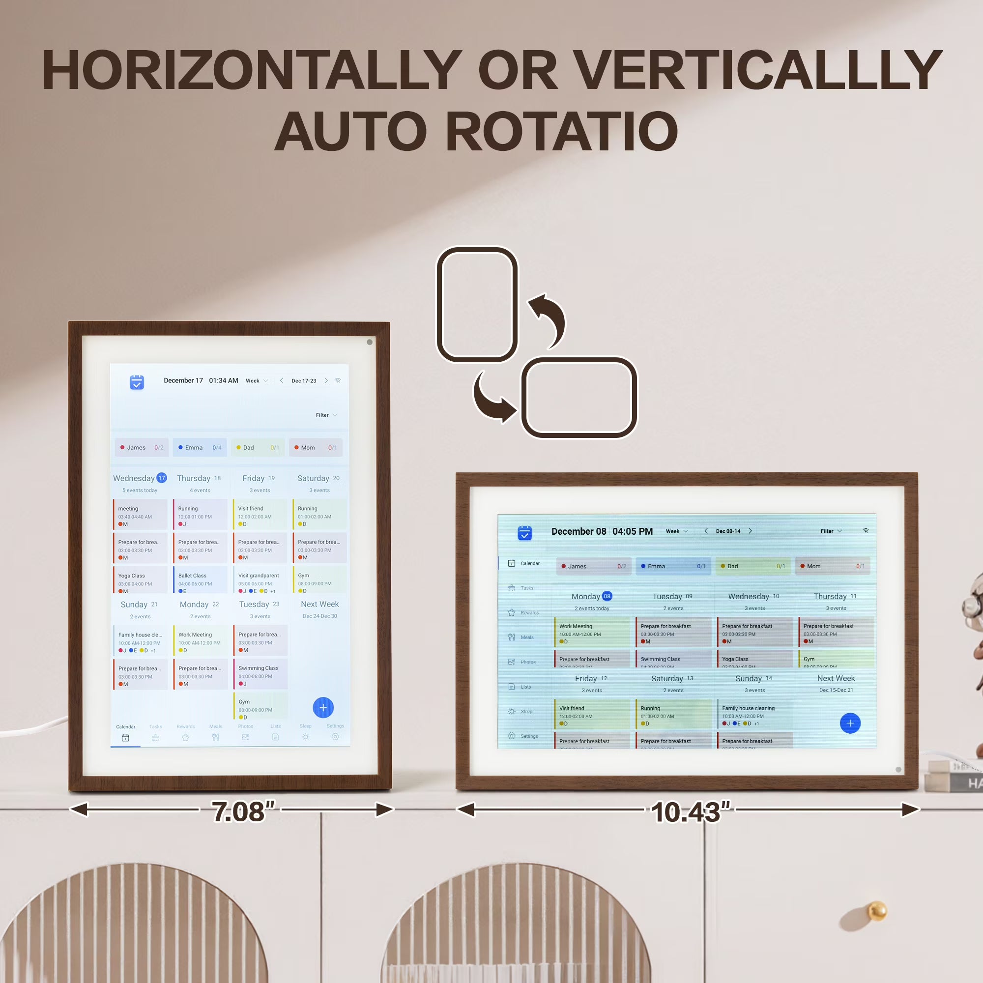 VUSIGN 10.1" Smart Digital Calendar & Chore Chart – Full HD Touchscreen WiFi Planner