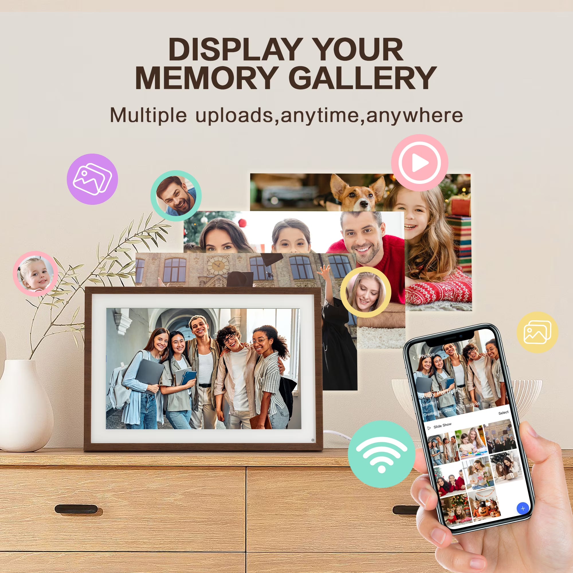 VUSIGN 10.1" Smart Digital Calendar & Chore Chart – Full HD Touchscreen WiFi Planner