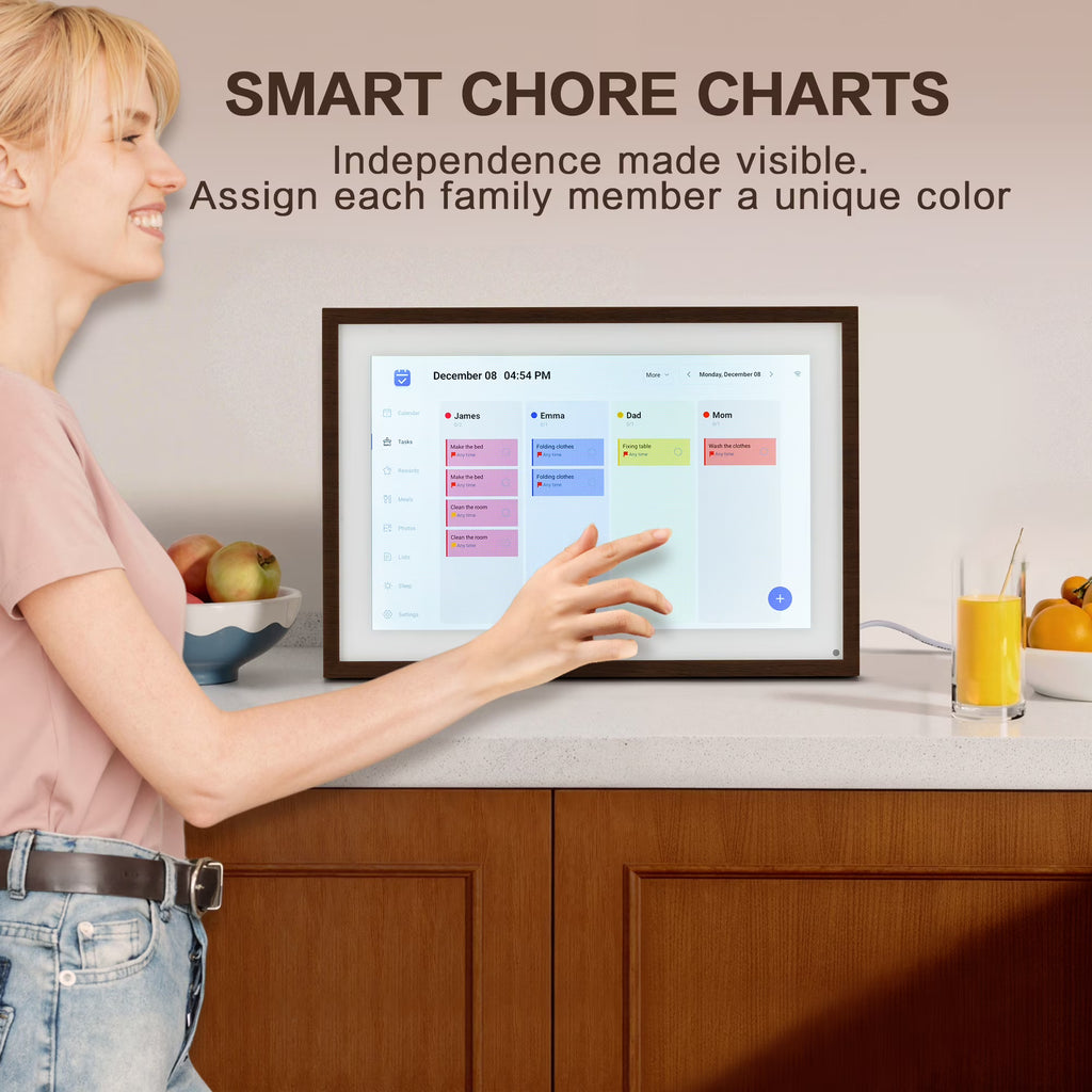 VUSIGN 10.1" Smart Digital Calendar & Chore Chart – Full HD Touchscreen WiFi Planner