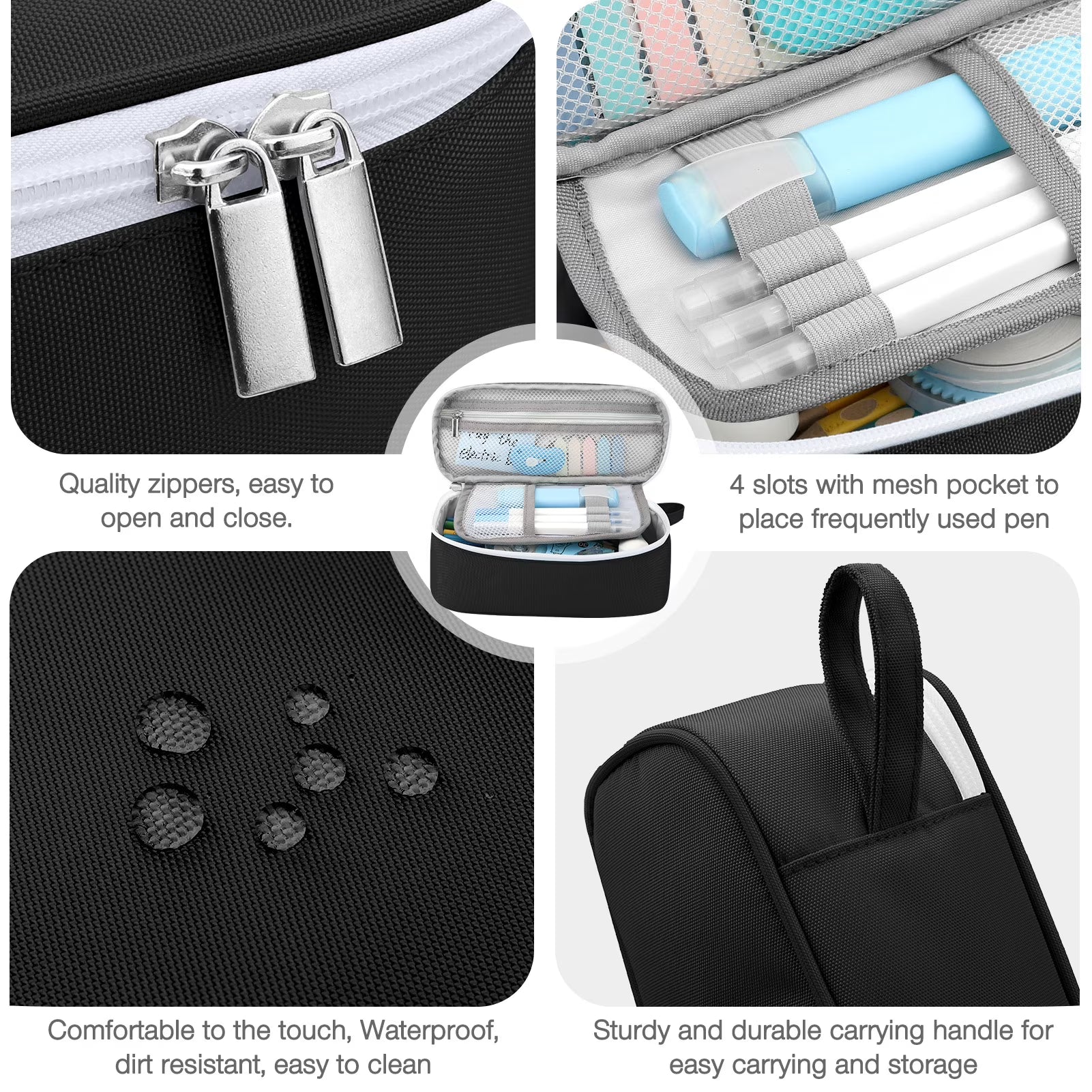 Livhil Large Pencil Pouch – Spacious Pencil Case for School & Office Supplies (Black)