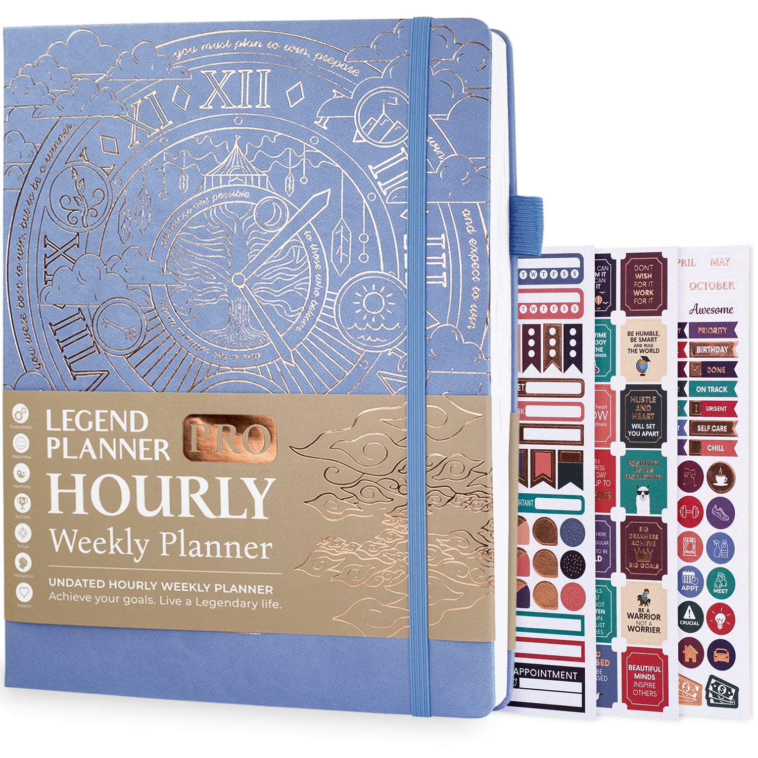 LEGEND PLANNER Hourly Planner & Appointment Book – 120 Pages, Periwinkle