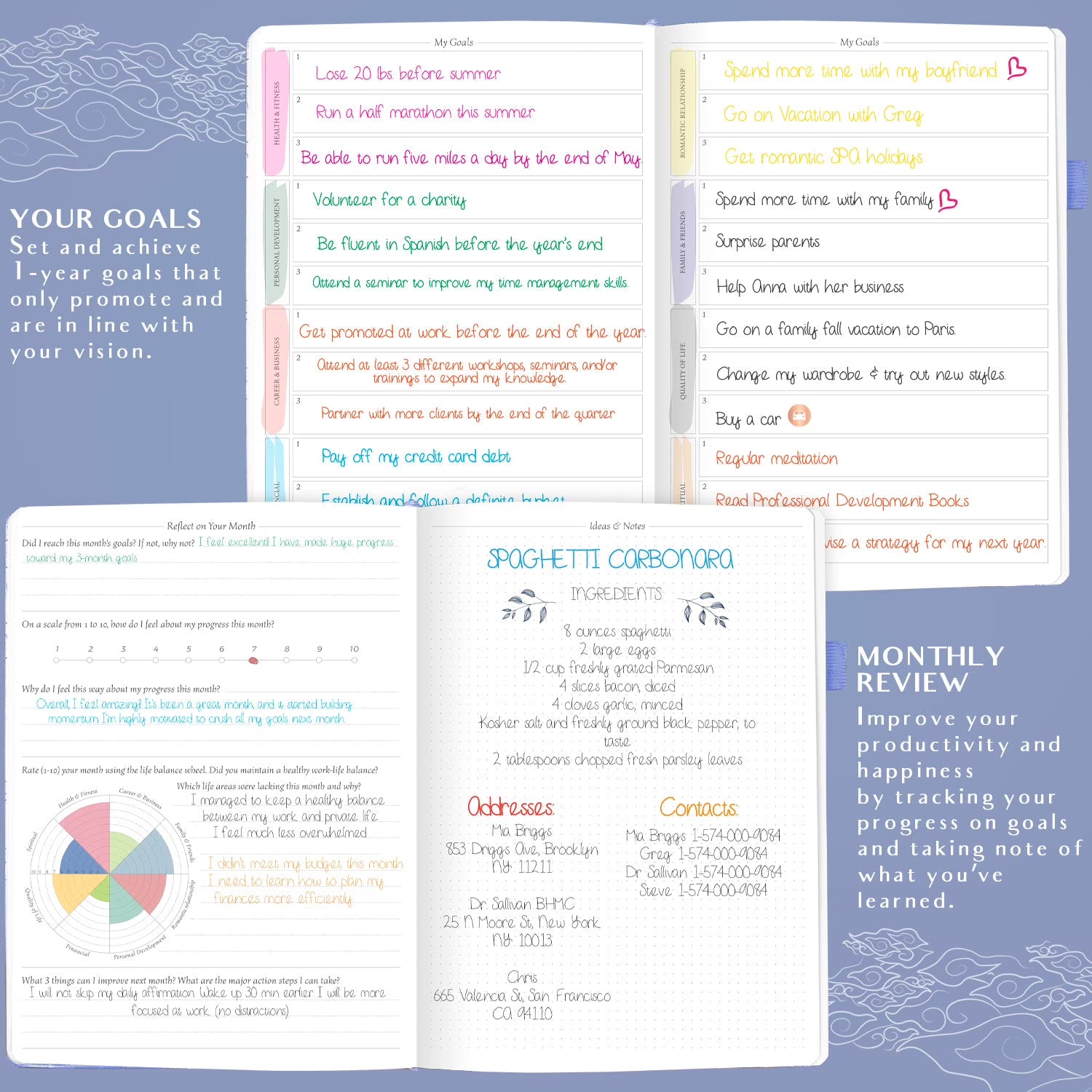 LEGEND PLANNER Hourly Planner & Appointment Book – 120 Pages, Periwinkle